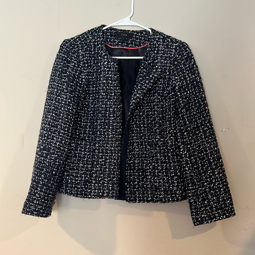 J. Crew Black and White Tweed Jacket